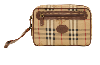 Nova Check Clutch, &pound;195, Handbags, Beige, Leather/PVC, Front view
